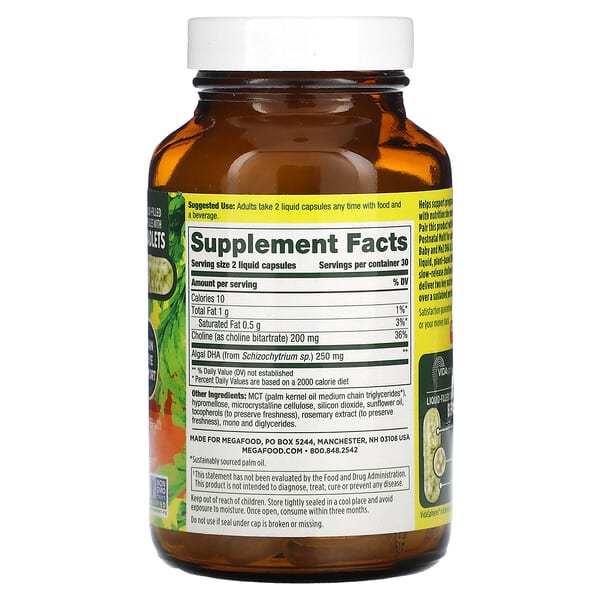 Alternative view of MegaFood, Baby & Me 2, DHA & Choline, 60 Liquid Capsules