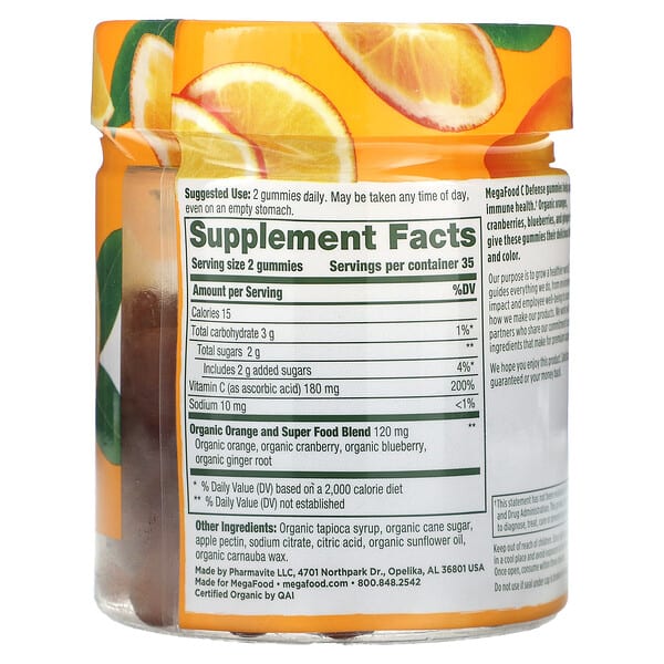 Alternative view of MegaFood, C Defense, Tangy Citrus, 70 Gummies