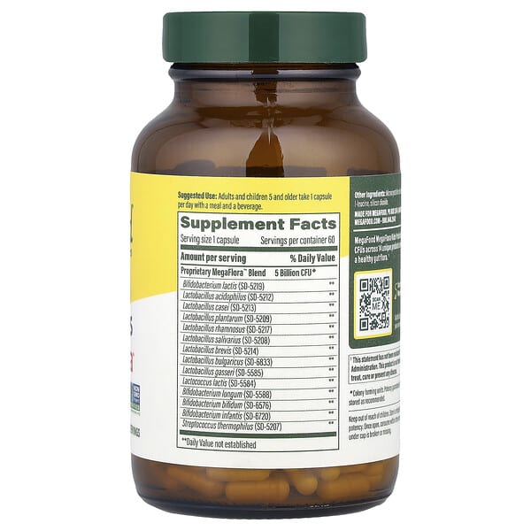 Alternative view of MegaFood, Kids MegaFlora™, Daily Probiotic, 5 Billion CFU, 60 Mini Capsules