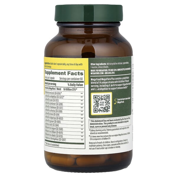 Alternative view of MegaFood, MegaFlora™ Plus, 60 Capsules
