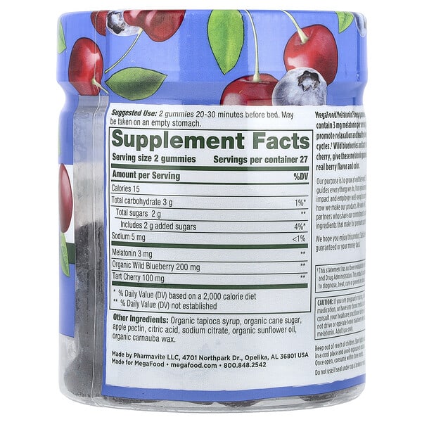 Alternative view of MegaFood, Melatonin, Berry, 54 Gummies