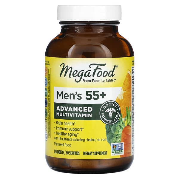 MegaFood, Men's 55+, Advanced Multivitamin, 120 Tablets 5 MegaFood, Men's 55+, Advanced Multivitamin, 120 Tablets