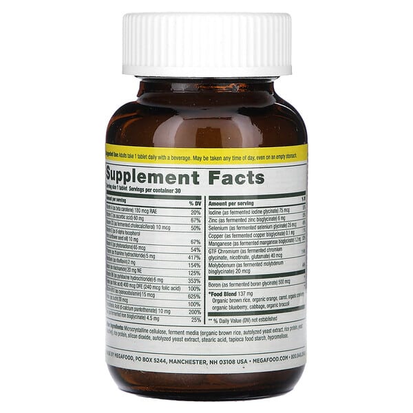 Alternative view of MegaFood, One Daily Multivitamin, 30 Tablets