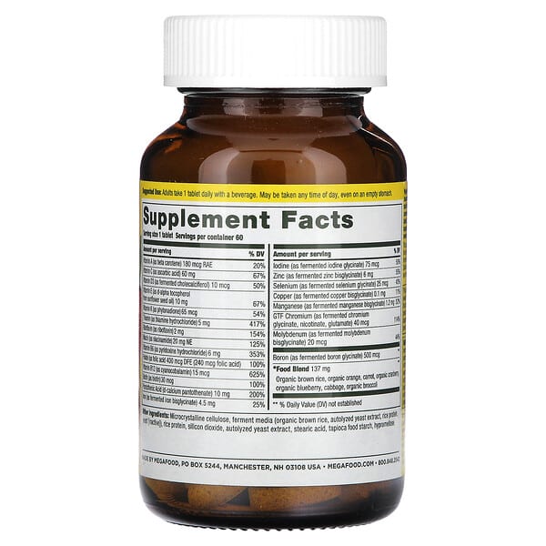 Alternative view of MegaFood, One Daily Multivitamin, 60 Tablets