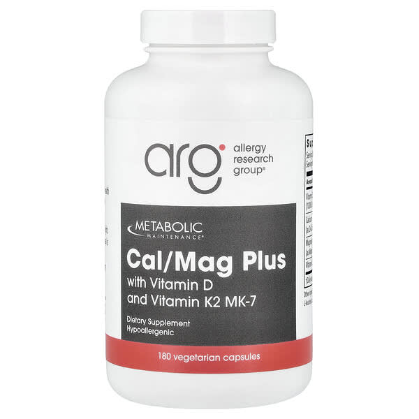 Metabolic Maintenance, Cal/Mag Plus with Vitamin D and Vitamin K2 MK-7, 180 Vegetarian Capsules