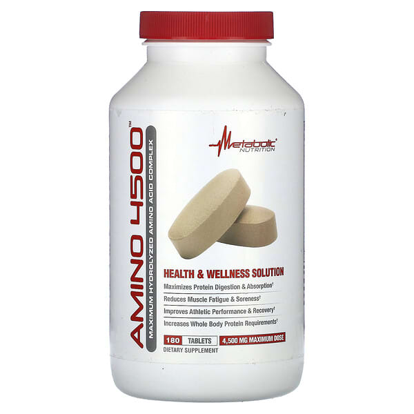 Metabolic Nutrition, Amino 4500, 180 Tablets