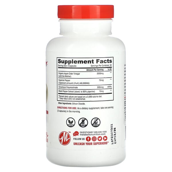 Alternative view of Metabolic Nutrition, Apple Cider Vinegar, 90 Capsules