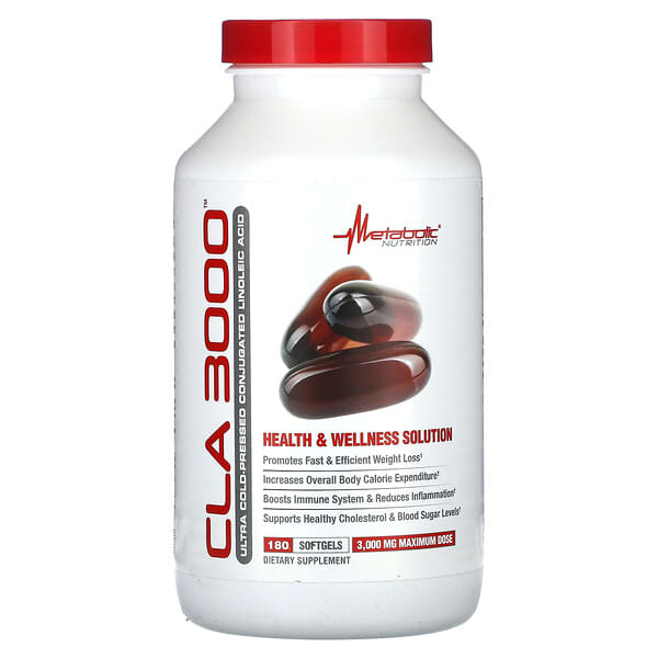 Metabolic Nutrition, CLA 3000, 180 Softgels (1,000 mg per Softgel)