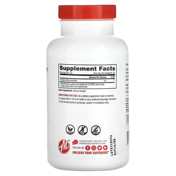 Alternative view of Metabolic Nutrition, Creatine, Unflavored, 3.52 oz (100 g)