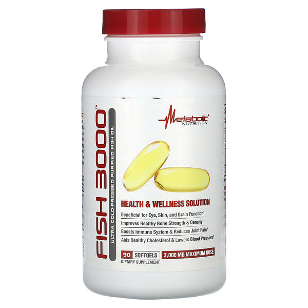 Metabolic Nutrition, Fish 3000, 90 Softgels (1,000 mg per Softgel)