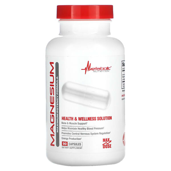 Metabolic Nutrition, Magnesium, Maximum Potency Formula, 90 Capsules (650 mg per Capsule)