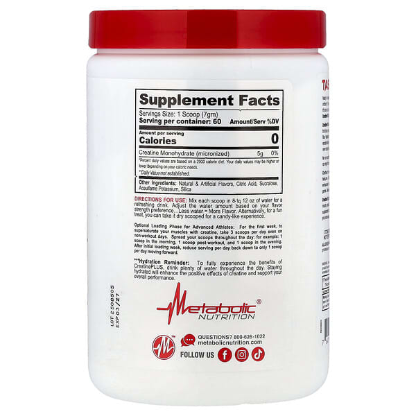 Alternative view of Metabolic Nutrition, Micronized Creatine Plus™, Green Apple, 420 g