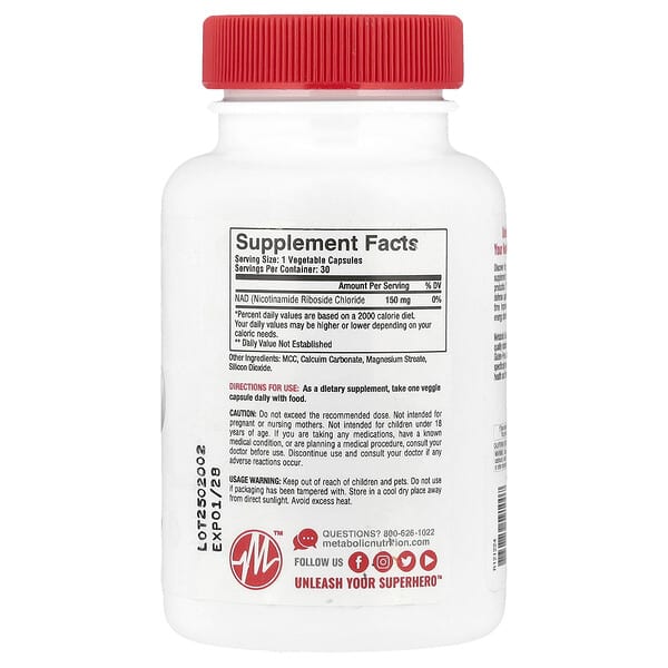 Alternative view of Metabolic Nutrition, NAD DAILY™ , Anti-Aging Cellular Rejuvenator, 30 Capsules