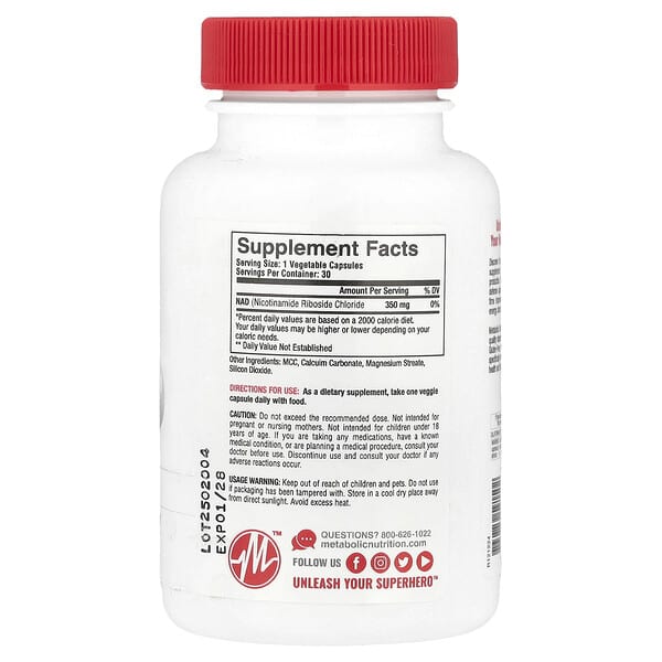 Alternative view of Metabolic Nutrition, NAD MAX™ , Anti-Aging Cellular Rejuvenator, 30 Capsules