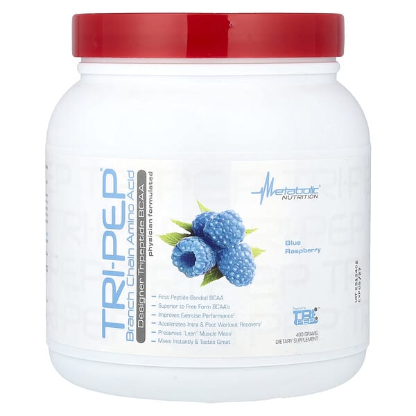Metabolic Nutrition, Tri-Pep®, Branch Chain Amino Acid, Blue Raspberry, 14.1 oz (400 g)