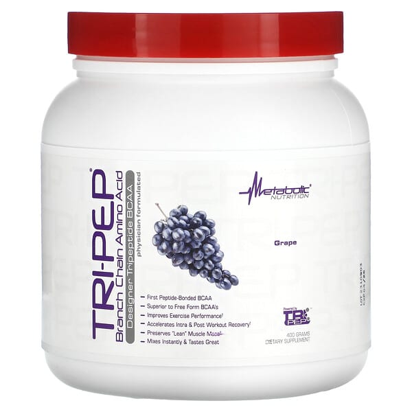 Metabolic Nutrition, Tri-Pep, Branch Chain Amino Acid, Grape, 14.1 oz, (400 g) 4 Metabolic Nutrition, Tri-Pep, Branch Chain Amino Acid, Grape, 14.1 oz, (400 g)
