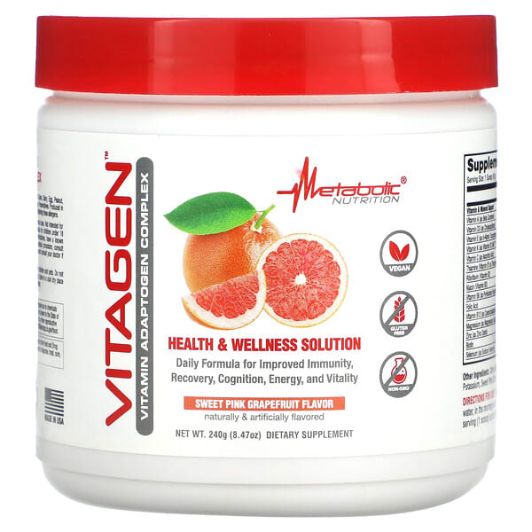 Metabolic Nutrition, VitaGen, Sweet Pink Grapefruit, 8.47 oz (240 g)
