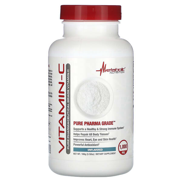 Metabolic Nutrition, Vitamin-C, Unflavored, 3.52 oz (100 g)