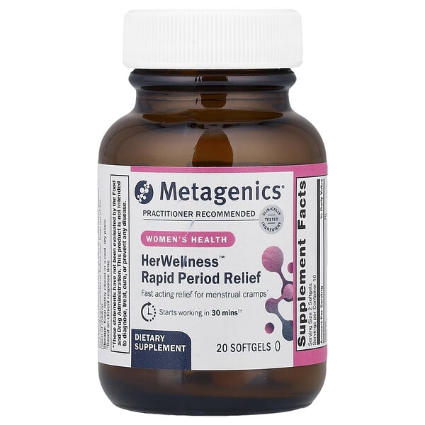 Metagenics, HerWellness™ Rapid Period Relief, 20 Softgels