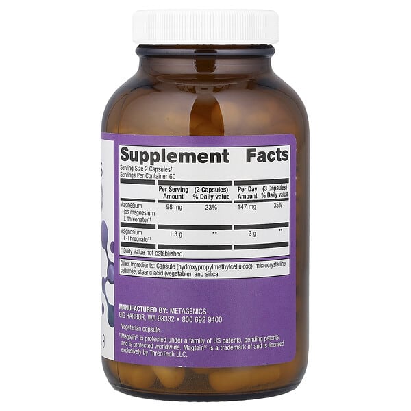 Alternative view of Metagenics, Magtein® Magnesium L-Threonate, 120 Capsules