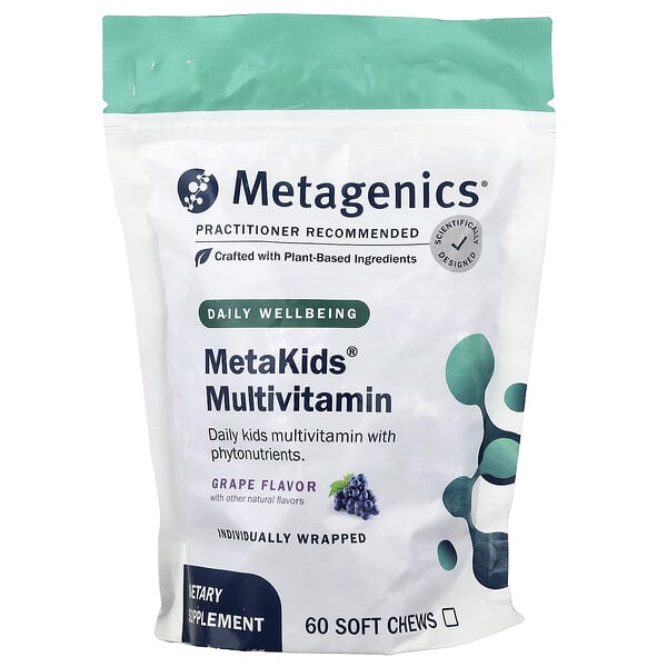 Metagenics, MetaKids® Multivitamin, Grape, 60 Soft Chews
