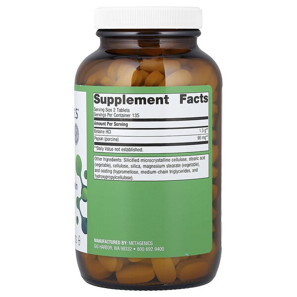 Alternative view of Metagenics, SpectraZyme® Betaine HCl + Pepsin, 270 Tablets