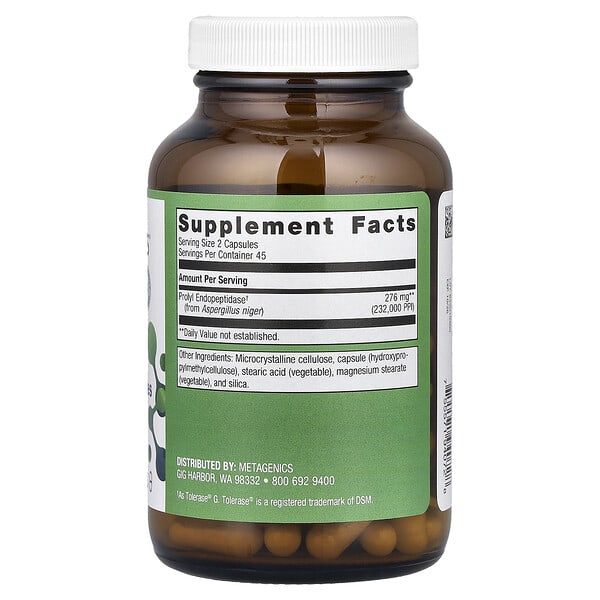 Alternative view of Metagenics, SpectraZyme® Gluten Digest Enzymes, 90 Capsules (138 mg per Capsule)