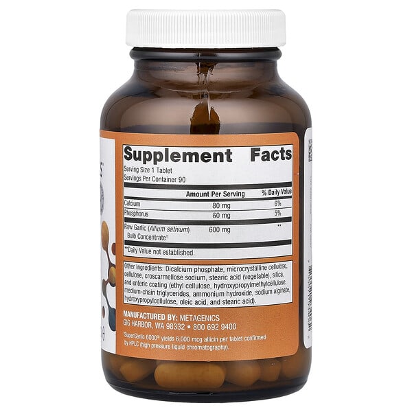 Alternative view of Metagenics, SuperGarlic 6000®, 90 Tablets