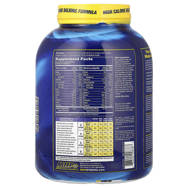 Alternative view of MHP, Up Your Mass XXXL 1350, Milk Chocolate, 6.12 lbs (2,780 g)