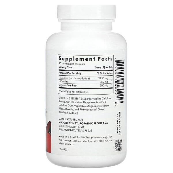 Alternative view of Michael's Health, Arginine Citrulline, 90 Tablets