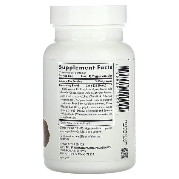 Alternative view of Michael's Health, Black Walnut Hull Complex, 60 Vegan Capsules