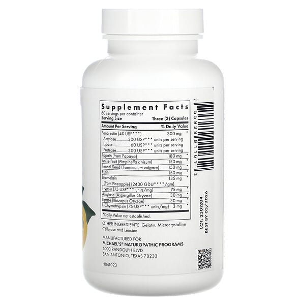 Alternative view of Michael's Health, Digestive Enzymes, 180 Capsules