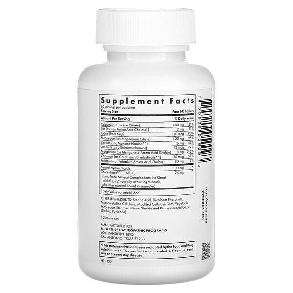 Michael's Health, Essential Minerals, 240 Vegetarian Tablets 2 Michael's Health, Essential Minerals, 240 Vegetarian Tablets - Ảnh 2