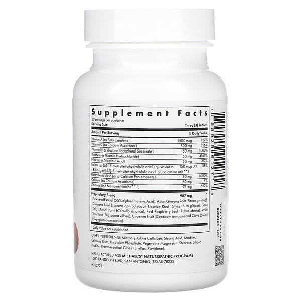 Alternative view of Michael's Health, Female Reproductive Factors, 60 Vegetarian Tablets