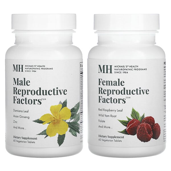 Michael's Health, Male & Female Reproductive Factors Couples' Pack, 2 Bottles, 60 Vegetarian Tablets Each