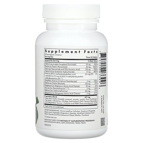 Alternative view of Michael's Health, Memory Factors, 90 Vegetarian Tablets