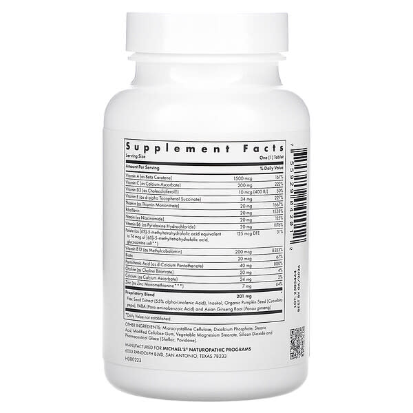 Alternative view of Michael's Health, Pre-Teen Boys Multivitamin, 60 Vegetarian Tablets