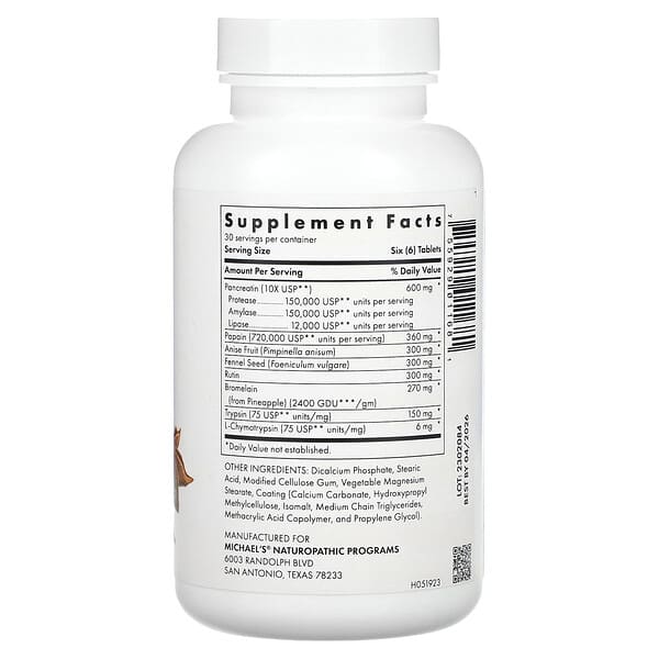 Alternative view of Michael's Health, Recovery Zymes, 180 Enteric-Coated pH Stable Tablets