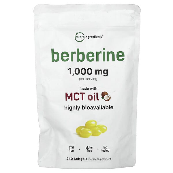 Micro Ingredients, Berberine, 240 Softgels (250 mg per Softgel)