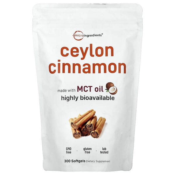 Micro Ingredients, Ceylon Cinnamon, 300 Softgels (200 mg per Softgel)