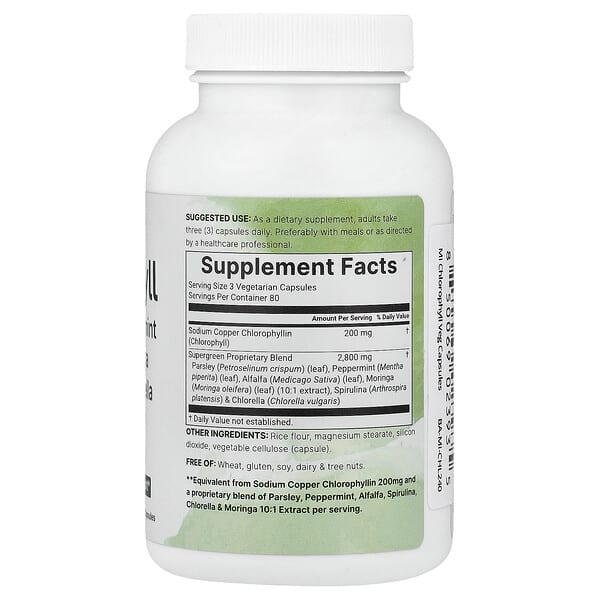 Alternative view of Micro Ingredients, Chlorophyll, 240 Vegetarian Capsules