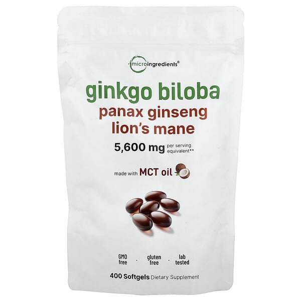 Micro Ingredients, Ginkgo Biloba, Panax Ginseng, Lion's Mane,  400 Softgels