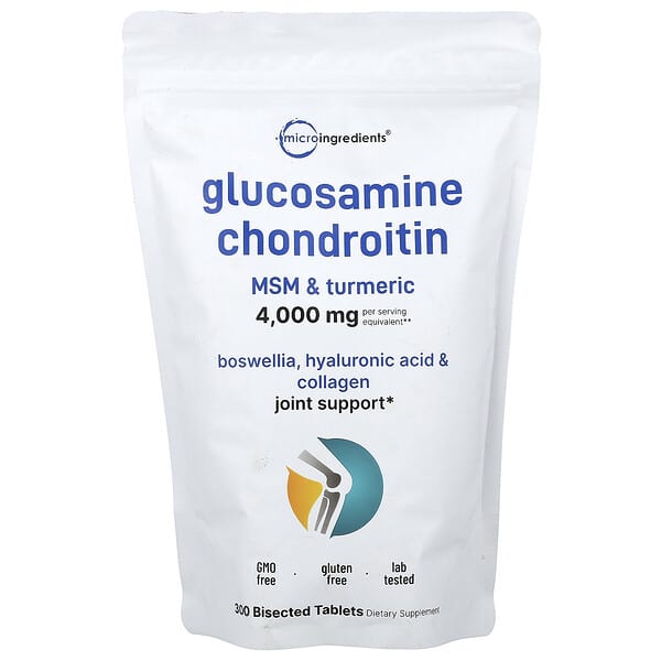 Micro Ingredients, Glucosamine Chondroitin, MSM & Turmeric, 300 Bisected Tablets