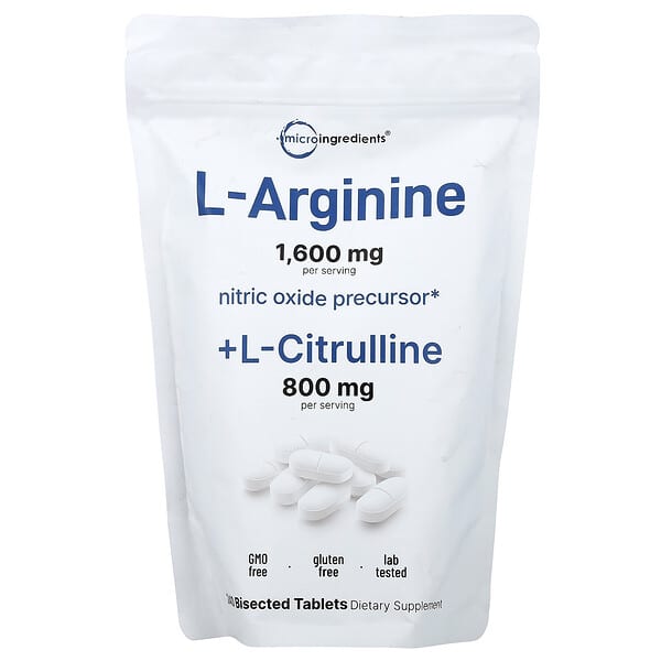 Micro Ingredients, L Arginine + L-Citrulline, 240 Bisected Tablets