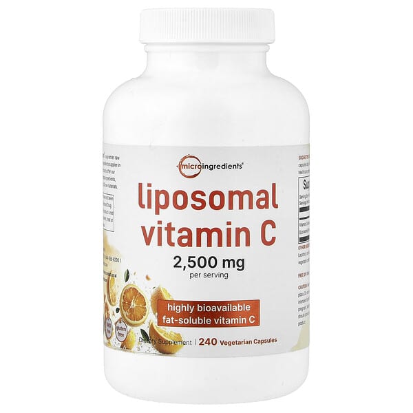 Micro Ingredients, Liposomal Vitamin C, 240 Vegetarian Capsules (625 mg per Capsule)