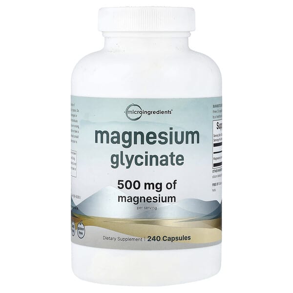 Micro Ingredients, Magnesium Glycinate, 240 Capsules (166 mg per Capsule)