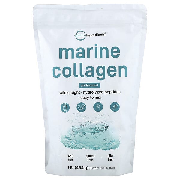 Micro Ingredients, Marine Collagen, Unflavored, 1 lb (454 g)