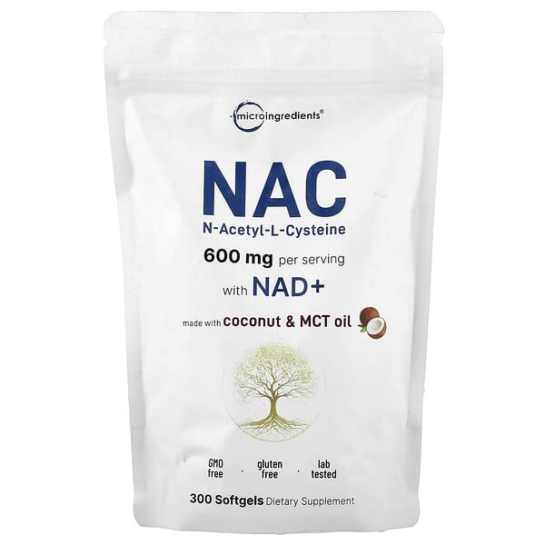 Micro Ingredients, NAC With NAD+, 300 Softgels