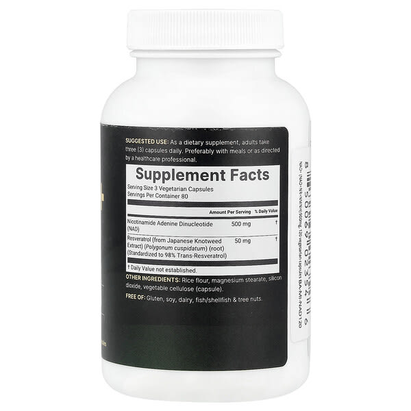 Alternative view of Micro Ingredients, NAD+, 240 Vegetarian Capsules