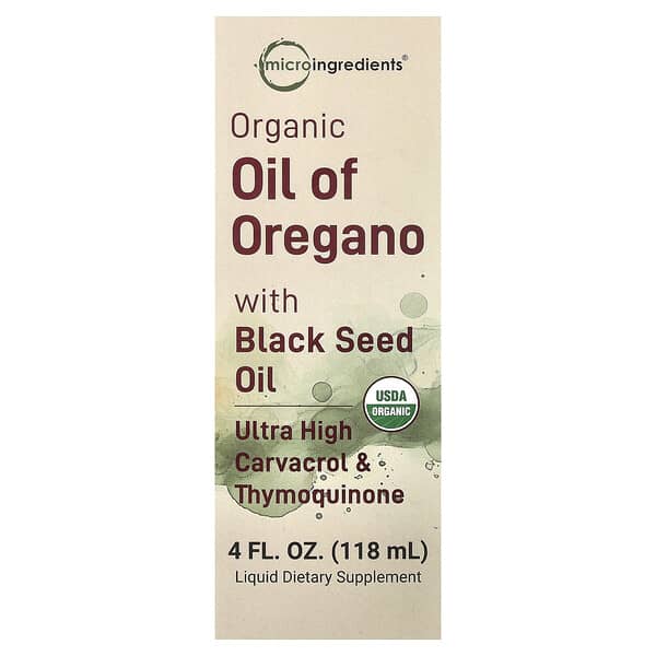 Micro Ingredients, Organic Oil of Oregano With Black Seed Oil,  4 fl oz (118 ml)